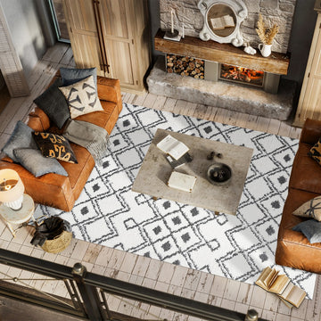 Caimari Moroccan Diamond Shag Area Rug